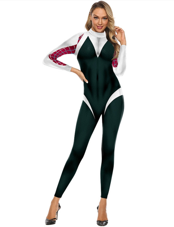 Halloween Adults Gwenen Cosplay Stacy Costume Superhero Zentai Suit