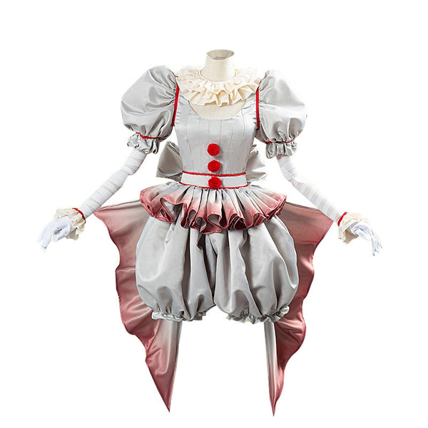 Pennywisese Cosplay Costume Horror Pennywisese The Clown Costume Outfit for Women Girls Halloween Carnival Dress Outfit