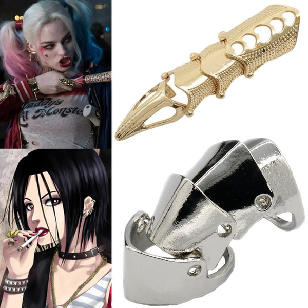 Anime Oosaki Nana Ring Cosplay Knuckle Armor Harleen Quinzel Metal Punk Unisex Finger Rings Jewelry Prop Accessories Gifts