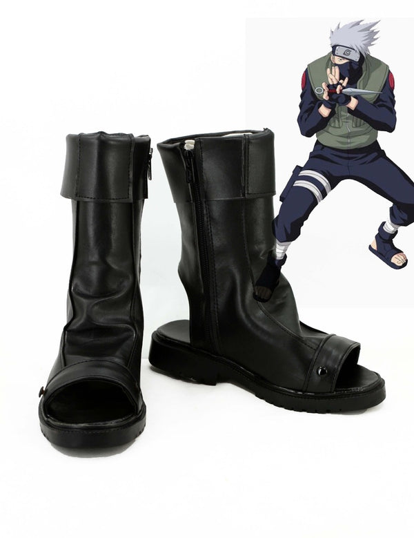 Hatakeke Anime Kakashing Cosplay Party black Shoes Boots for men women EU/European Size