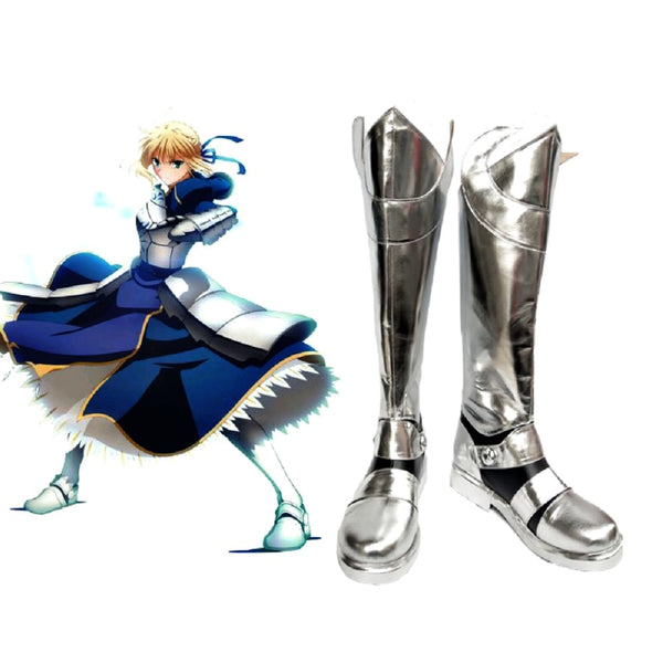 Unisex Anime Cos Fate Stay Night Saber Cosplay Boots Shoes Halloween Christmas Party Custom Made