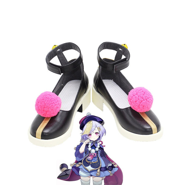 Game Genshing and Impacts Keqings Qiqis Cosplay Shoes Boots High Heel Shoes Halloween Carnival Cosplay Costume Accessories