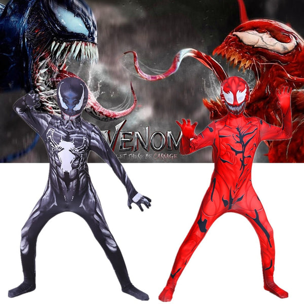 Superheld Venom Let There Be Carnage Cosplay Kostüm Zentai Outfits Uniform Overall Bodysuit Catsuit Erwachsene Kinder Halloween