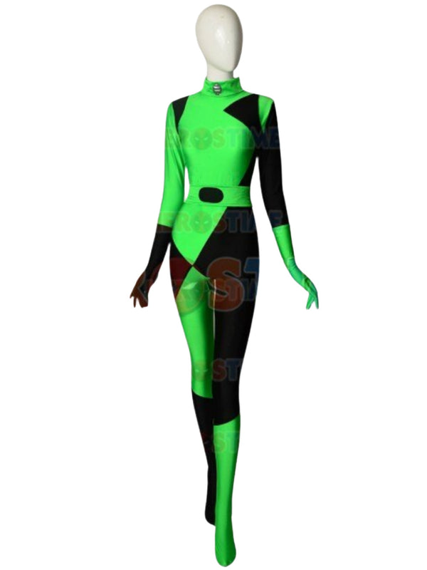 Newest Black Green Shegogo Kimim Possible Super Villainin Cosplay Costume Spandex Halloween Zentai Suit For Girl/Female