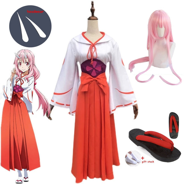 Anime That a Time and I Got Reincarnateded as a Slime Shunana Costume Cosplay Shunana Cosplay Suit Wig Shoes For Women Girls Halloween Party