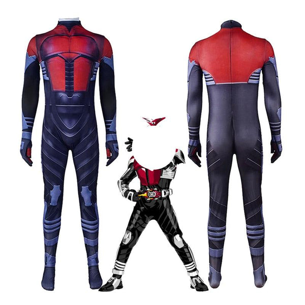 Japan TV Series Maskeded Cosplay Riderer Costume Kabutoto Zentai Unisex Bodysuit One-Piece Halloween Carnival Jumpsuit New Design