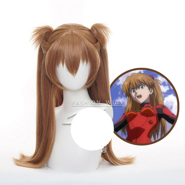 Asukaka Langleyey Soryuyu Orange Brown Long Ponytails Wig Cosplay Heat Resistant Synthetic Hair Women Party Wigs