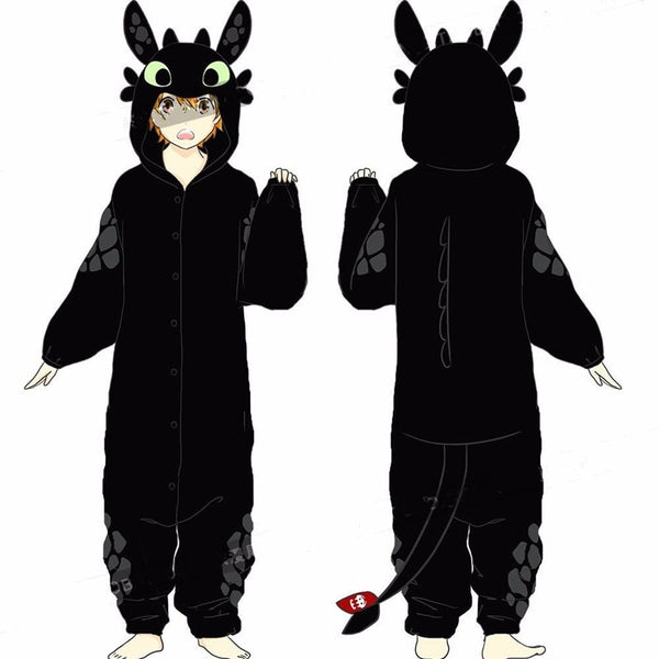 New How to Cosplay Train Your Dragon Night Furyry a Toothless Cosplay Costumes Pajamas Bathrobe Women Man Sleepwear Warm Thicken Jumpsuits