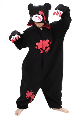 Gloomy Bear Unisex Adult Kigurumi Pajamas Anime Cosplay Costume Onesie Sleepwear Cartoon black bear with pink bear