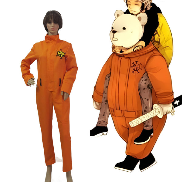 ONE and PIECE Bepo Cosplay Costume Anime Custom Made Orange Uniform