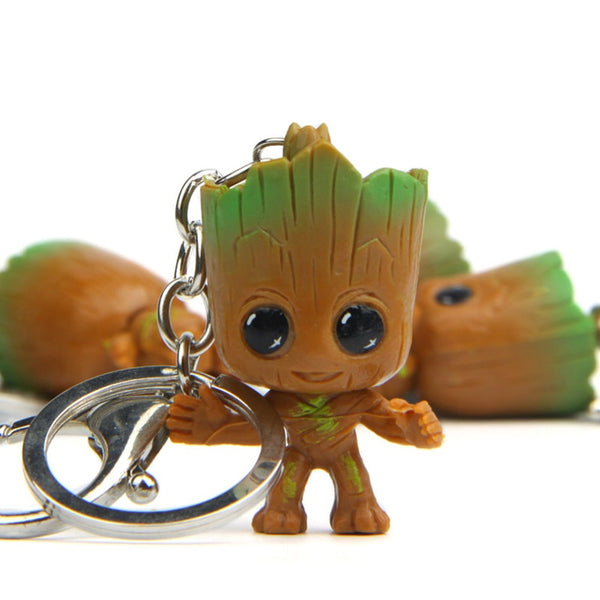 Movie Guardians Cosplay Galaxy Keychain Cosplay Super Hero Groot Key Ring Unisex Figurine Key Chains Jewelry Props Accessories