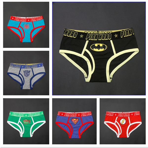 Men&#39;s Classic cartoon Super hero Cosplay print men&#39;s briefs Cotton panties Men Underwear