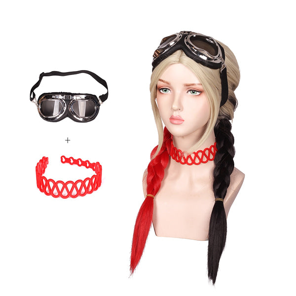 Cosplay Wig with Necklace and Goggle for Harley Quinn The Suicide Squad Costume for Women 2021