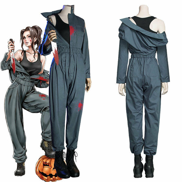 Movie Halloween Michael Cosplay Myers Costume Adult Women Overalls Uniform Outfits Halloween Carnival Suit Femle Rompers