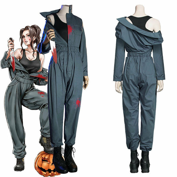 Movie Halloween Michaels Cosplay Myersrs Costume Adult Women Overalls Uniform Outfits Halloween Carnival Suit Femle Rompers