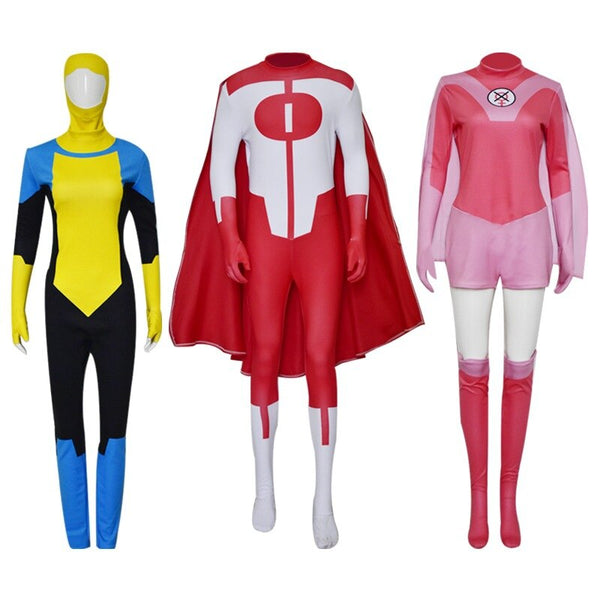 Invincibleles Marks cos Graysons Cosplay Costume Zentai Outfits Uniform Jumpsuit Bodysuit Catsuit Adult Halloween Prop