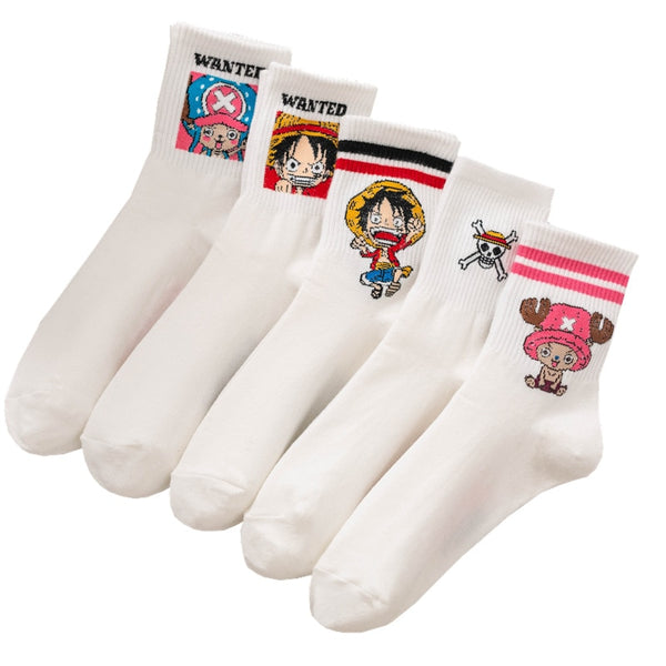 Anime Cosplay One cos Piece Cartoon Casual Ankle Socks Funny Luffy Design Unisex Harajuku Cotton Skarpetki Gift
