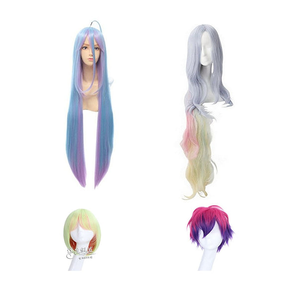 Anime No game no life cosplay wig Synthetic Hair Nogemu Noraifu Tet Shiro Sora wigs Cosplay Anime Wig + Wig Cap