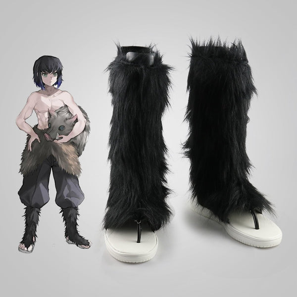 Demon Anime Slayer Kimetsu no Yaiba Hashibira COS Inosuke cosplay shoes custom made