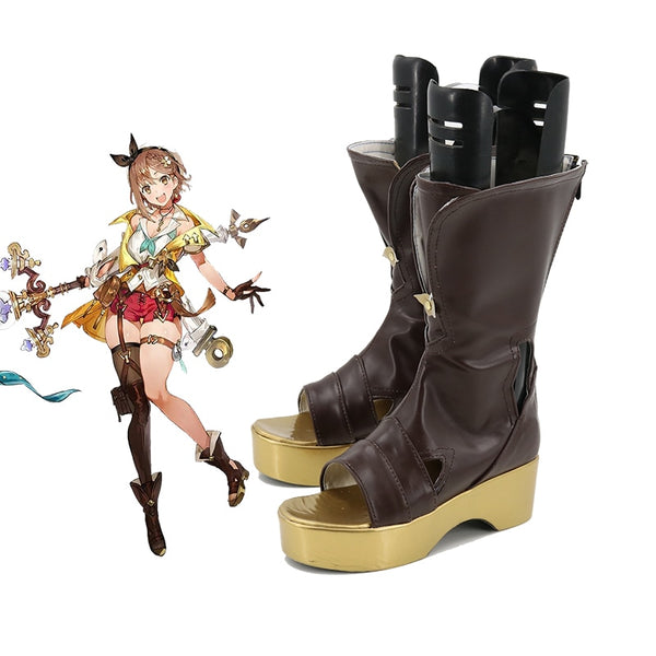 Unisex Anime Cos Atelierer Ryzaza Reisalinin Stoutut Cosplay Boots Shoes Halloween Christmas Party Custom Size