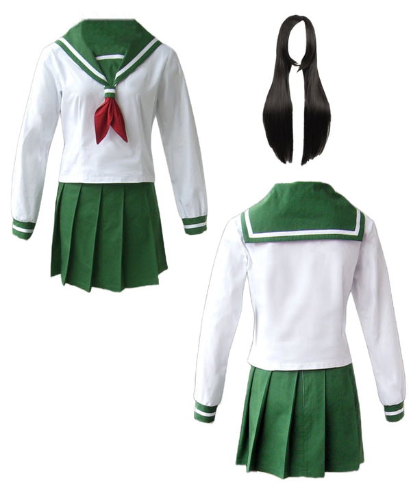 Adult Anime kKagome Cosplay White Long Sleeved Uniform Women&#39;s Suit Halloween Costumes
