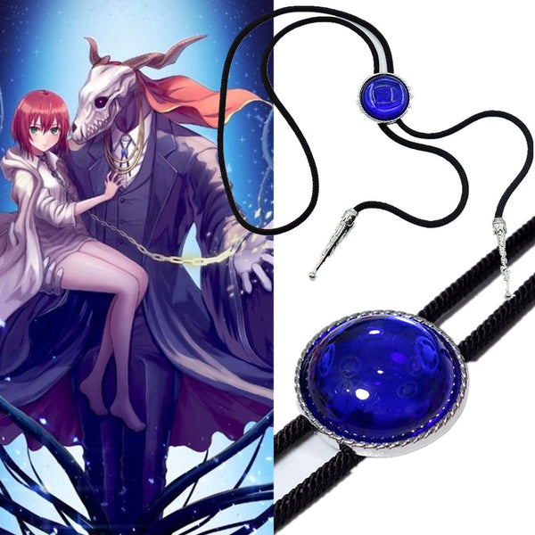 Anime The Ancient Magus' Bride Elias Ainsworth Necklace Cosplay Chise Hatori Blue Gemstone Pendant Jewelry Prop Gifts