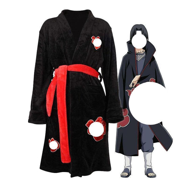 Anime Akatsuking Robe Cosplay Bathrobe Fleece Warm Nightgown Robe Men Winter Coat Sleepwear Christmas Gift