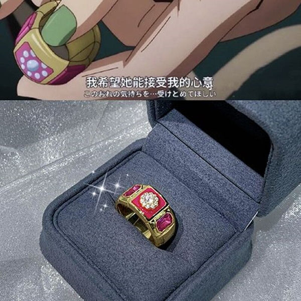 Anime JoJo's Bizarre Adventure Stone Ocean Cosplay Jolyne Cujoh Rings Unisex Adjustable Ring Jewelry Props Accessories Gift