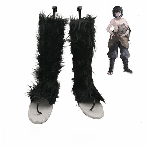 Anime Cosplay Demon cos Slayer Kimetsu No Yaiba Hashibira Inosuke Shoes Boots Adult Halloween Party Costume Accessories