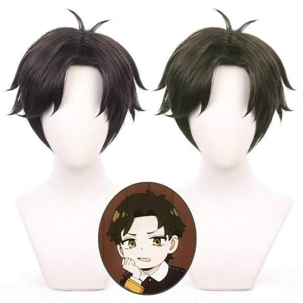 Anime SPY f FAMILY Damian d Desmond Cosplay Wig 30cm Brown Short Heat Resistant Synthetic Hair+ Wig Cap High Quality