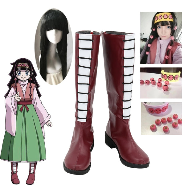 X-Hunter Alluka Zoldyck/Anime Cosplay Boots Shoes Aruka Zorudikku Wigs Headwear Costume Halloween Party Costume Props