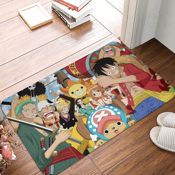 One cos Piece Hot Anime Bathroom Mat Adventure Team Doormat Kitchen Carpet Entrance Door Rug Home Decoration