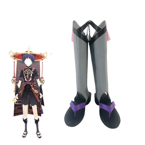 Game Genshing and Impacts Scaramoucheche Cosplay Shoes Animations Cultures Theme Summer Party Comic Con Show Kunikuzushishi Cosplay Shoes