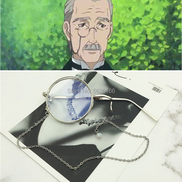 Black Butler Tanaka Kuroshitsuji Claude Faustus Monolithic Glasses Cosplay Glasses Eyewear Cosplay Accessories