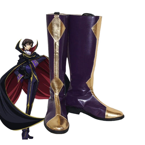 Anime Cosplay Code Geass Zero Lelouch Boots Shoes Adult Halloween Party Costume Accessories