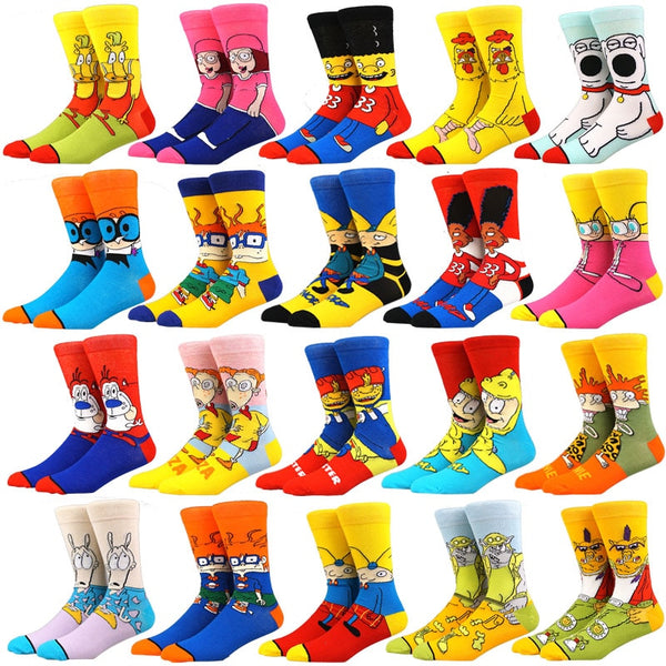 Neue Lustige Cartoon Anime Druck Socken Personalisierte Mode SOCKEN Männer Frauen Atmungsaktive Baumwolle Hip Hop Socken Geschenke für Männer