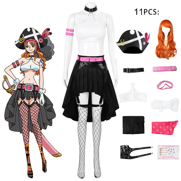 Anime Movie ONE cos PIECE Cosplay Nami High Quality Uniform Cos Halloween party Costume Set anime clothes cosplay costumes