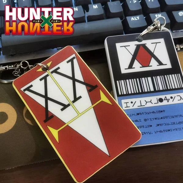 Anime Hunter x Hunter isoka Kurapika Killua Zoldyck PVC Card Cover Keychain Cosplay License Key Chain Pendant Prop Gift