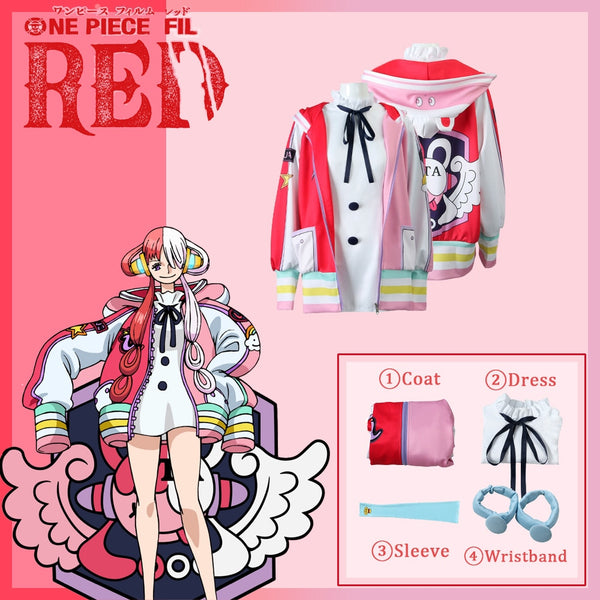 Anime One C Piece Film Red Uta Cosplay Costume Halloween Party Cos Clothes Wig Jackets Coat Dresses Suit