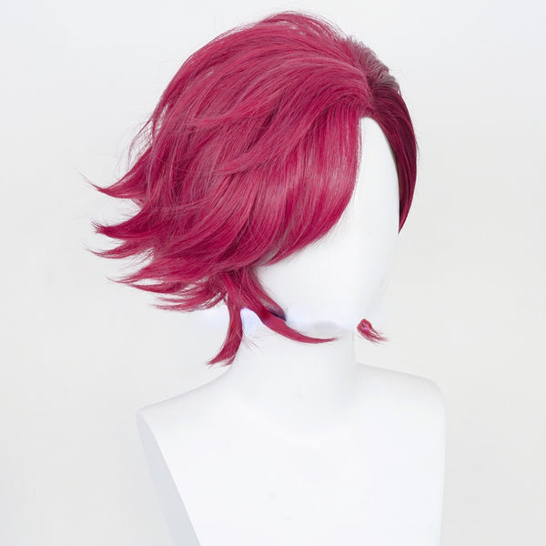 Game LOL Arcane Vi Cosplay Wig VI 30cm Deep Rose Short Heat Resistant Synthetic Hair Woman And Man Role Play Wigs