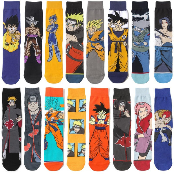 Personalized anime print socks fashion funny novelty cartoon men women sock comfort happy colorful stitching cotton socks