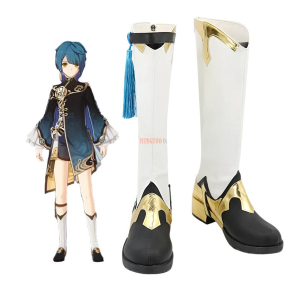 Genshing and Impacts Xingqius Anime Characters Shoe Cosplay Shoes Boots Party Costume Prop