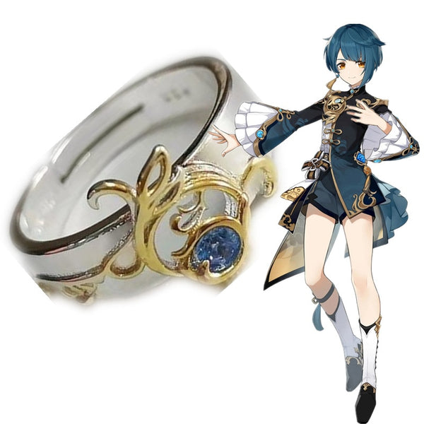 Game Genshin Impact Xingqiu Rings Cosplay Unisex Adjustable Ring Jewelry Props Accessories Gift Suit