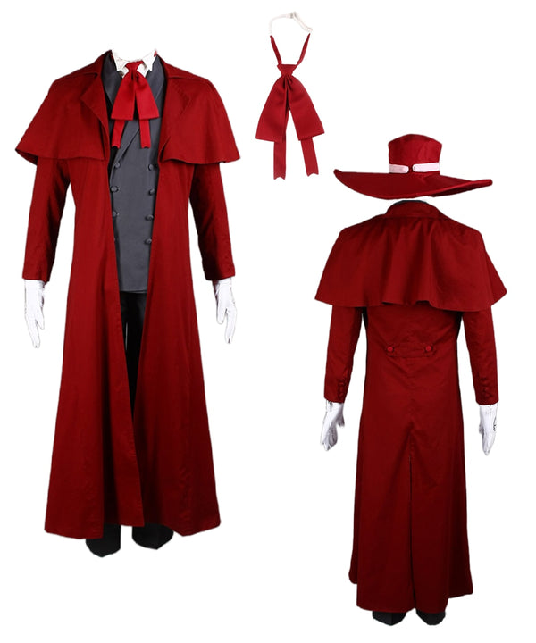 Anime Hellsing cosplay Alucard cosplay Red Coat Red Hat Men's Suit Halloween Costumes