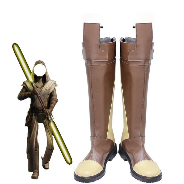 Stars Cosplay Wars Jedidi Shoes Sepatutu Pelindungng Kuilil Coklatat Halloween Prop Boots