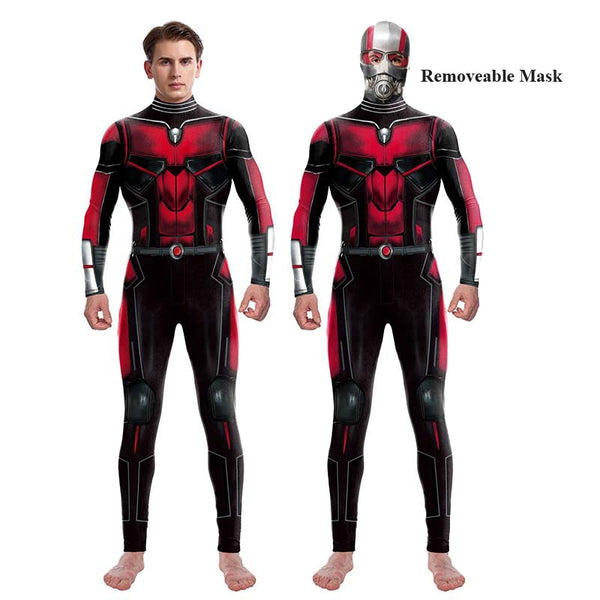 2023 Hank Pym Costume Ant-Man Cosplay Jumpsuit Zentai Bodysuits With Removeable Mask Halloween Carnival Party Suit