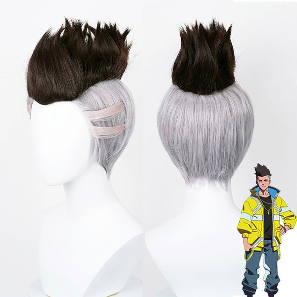 Cyberpunk Edgerunners David Cosplay Wig Anime Cosplay David Martinez Short Wig Heat Resistant Synthetic Hair Men Wigs Halloween