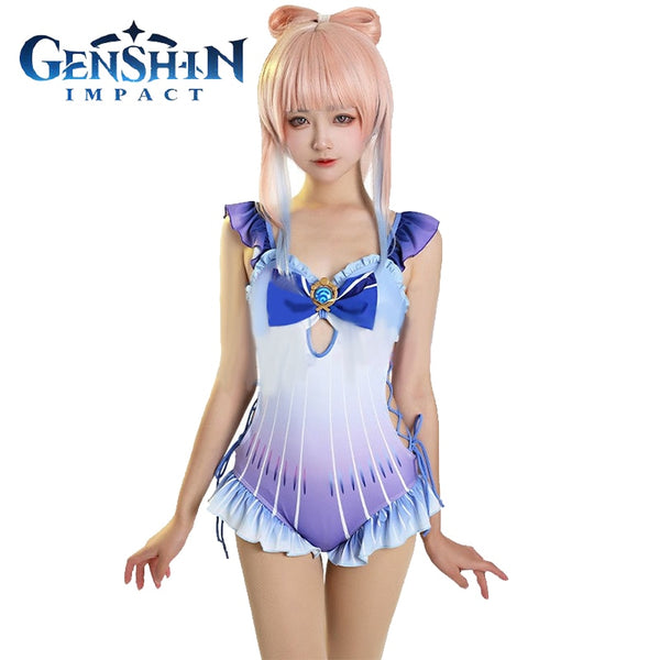 Game Genshin Impact Swimsuit Cosplay Sangonomiya Kokomi Sexy Bikini Cosplay Costume Cos Wig Long Hair Halloween Costumes