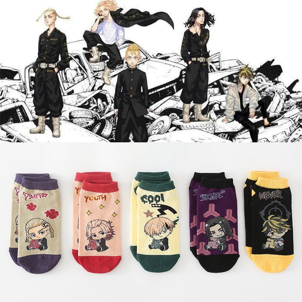 Anime Toyko Revengers Cotton Sock Cartoon Keisuke Baji Short Antiskid Casual Summer Sock Sport Props