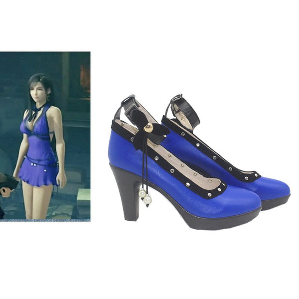 Game FF7 VII Remake Tifa Lockhart Shoes Boots Halloween Party Costume Accessories Custom Made